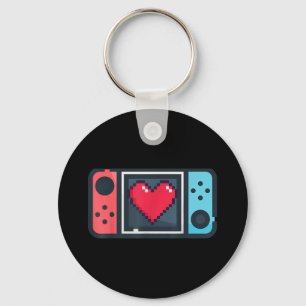 Schattigee Pixel Heart Gamer Valentijnsdag T voor  Sleutelhanger