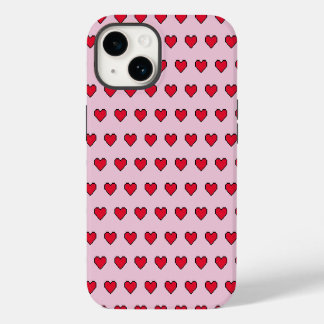 Schattigee pixelvorm van het hart iPhone 14 hoesje