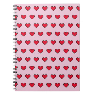 Schattigee pixelvorm van het hart notitieboek