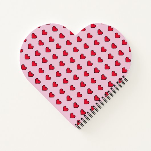 Schattigee pixelvorm van het hart notitieboek (Achterkant)