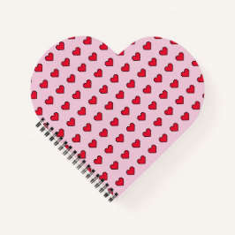 Schattigee pixelvorm van het hart notitieboek