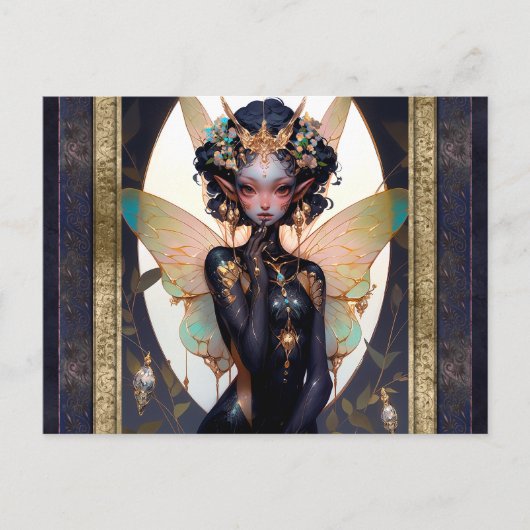 Schattigee Pixie Fairy Meisje Fantasy Kunst Briefkaart (Voorkant)