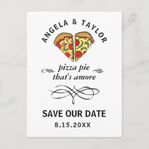 Schattigee Pizza Pie Amore Wedding Save the Date Briefkaart