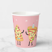 Schattigee Pizza Slices, Meisjes Roze Pizza Verjaa Papieren Bekers (Links)