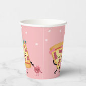 Schattigee Pizza Slices, Meisjes Roze Pizza Verjaa Papieren Bekers (Rechts)