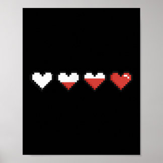 Schattigee Pocket Pixel Red Heart Valentijn's Day Poster