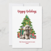 Schattigee Poedel Hond Familie Kerst Feestdagenkaart (Voorkant)