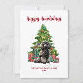 Schattigee Poedel Hond Familie Kerst Feestdagenkaart (Voorkant)