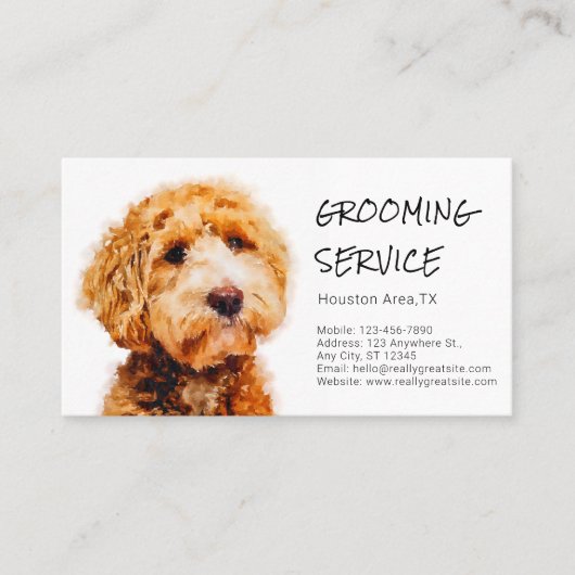 Schattigee Poedel Hond Grooming Shop Loyaliteit Visitekaartje (Voorkant)