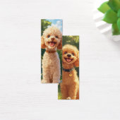 Schattigee Poedel Hond Illustratie Bladwijzer Mini Visitekaartjes (Bureau)