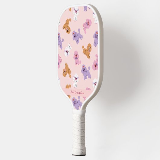 Schattigee Poedel Hondenliefhebber Custom Naam Pickleball Paddle (Links)