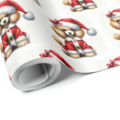 Schattigee Poedel Kerstman Kerst Cadeaupapier (Rol Hoek)