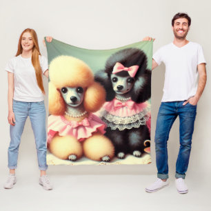 Schattigee poedelillustratie fleece deken
