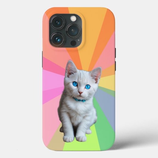 Schattigee poes kleurrijke regenboog Case-Mate iPhone case (Achterkant)