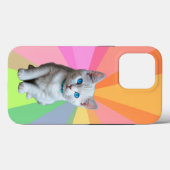 Schattigee poes kleurrijke regenboog Case-Mate iPhone case (Achterkant (horizontaal))