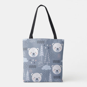 Schattigee Polar Beer Canvas tas - Winter Forest e