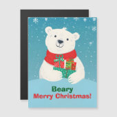 Schattigee Polar Beer Gifts & Kerst Magnetische Ka (Voorkant / Achterkant)
