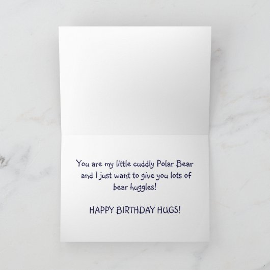 Schattigee Polar Beer welp & Arctic Ice Verjaardag Kaart (Binnen)