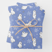 Schattigee Polar Beren grillige sneeuwvlokken Wint Inpakpapier Vel (In situ)