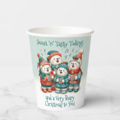 Schattigee Polar Beren Sing Have a Very Beary Chri Papieren Bekers (Achterkant)
