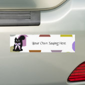 Schattigee Polka Dot Black Kitty Cat Bumpersticker (Op auto)
