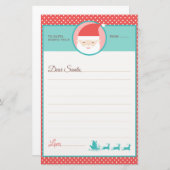 Schattigee Polka Dot Brief aan de Kerstman Briefpapier (Voorkant / Achterkant)