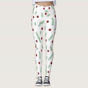Schattigee polka dot kerstboom rood groen patroon leggings
