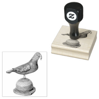 Schattigee Polka Dot Parrot Bird Carving Rubberstempel