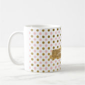 Schattigee Polka Dot Roze en Gouden Koffiebeker Koffiemok (Links)
