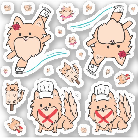 Schattigee POM Assorted Sticker (Voorkant)