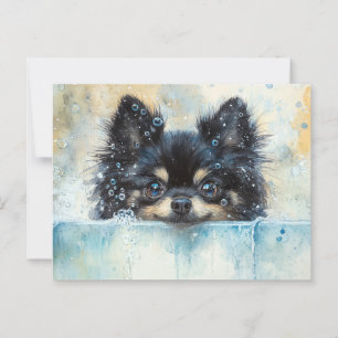 Schattigee Pommerse hond in bad Briefkaart