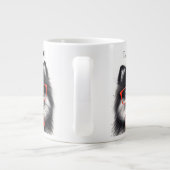 Schattigee Pommerse Rode Nerd Bril Custom Naam Extra Grote Beker (Achterkant)