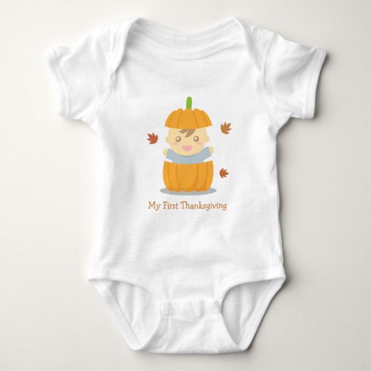 Schattigee pompoen Baby eerste Thanksgiving Romper (Voorkant)