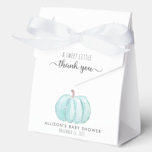 Schattigee pompoen baby jongen douche dank u bedankdoosjes (Voorkant)