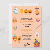 Schattigee pompoen Boo Halloween Bash Invitation Kaart (Voorkant)