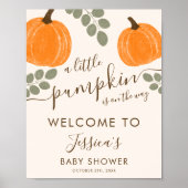 Schattigee Pompoen Eucalyptus Herfst Baby shower W Poster (Voorkant)