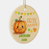 Schattigee Pompoen Foto Ornament (Rechts)