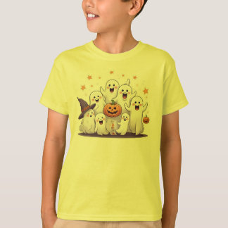 Schattigee Pompoen & Geesten Kinder Halloween T-Sh T-shirt