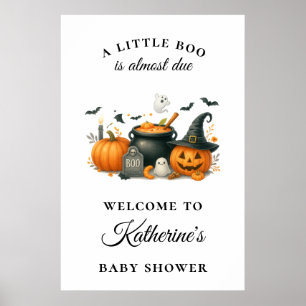 Schattigee pompoen genderneutraal Halloween Baby s Poster