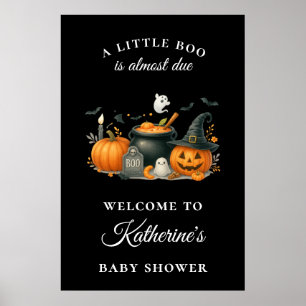Schattigee pompoen genderneutraal Halloween Baby s Poster