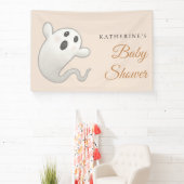 Schattigee pompoen genderneutraal Halloween Baby s Spandoek (Insitu)