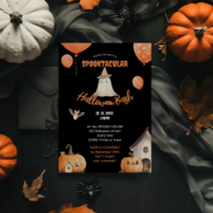 Schattigee pompoen Halloween Bash Kaart