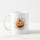 Schattigee Pompoen Halloween Waterverf Koffiemok (Links)