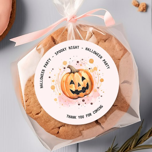 Schattigee Pompoen Halloween Waterverf Ronde Sticker