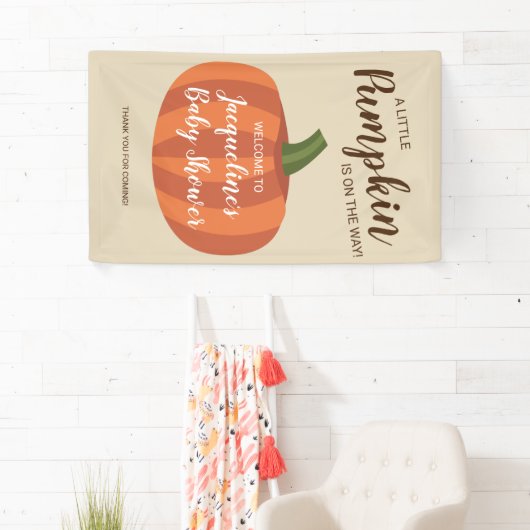 Schattigee Pompoen Herfst Herfst Welkom in Baby sh Spandoek (Insitu)