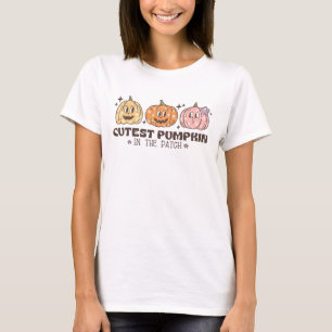 Schattigee pompoen in de patch Halloween T-Shirt