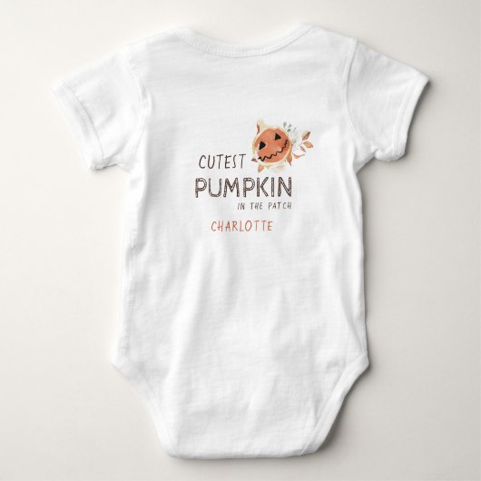 🎃Schattigee pompoen in de Patch Handgetekende Hal Romper (Achterkant)