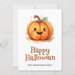 Schattigee pompoen Kinder Happy Halloween Kaart
