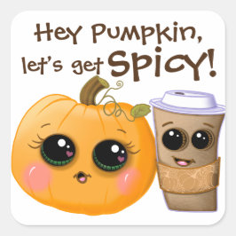 Schattigee pompoen kruiden koffie Herfst Stickers