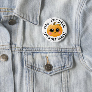 Schattigee pompoen kruiden "Let’s Get Spicy" Herfs Ronde Button 5,7 Cm
